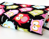 Book cover for mass market paperback books - fabric cover - Sleepy Owls