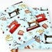 Fabric journal cover for composition notebooks - Sewing Machines