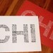 CHI (24 x 18 Hand-screened Chicago Word Cloud Poster Print in Tangy Orange)