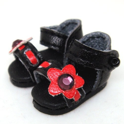 Black Flower Sandals for Lati Yellow, PukiFee, Riley Kish, DIM Silf S00016A