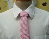 Men's Tie - Hot Pink Fuchsia Seersucker