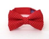 Boy's Bow Tie - Red Polka Dot - Red and White Pin Dot Bowtie