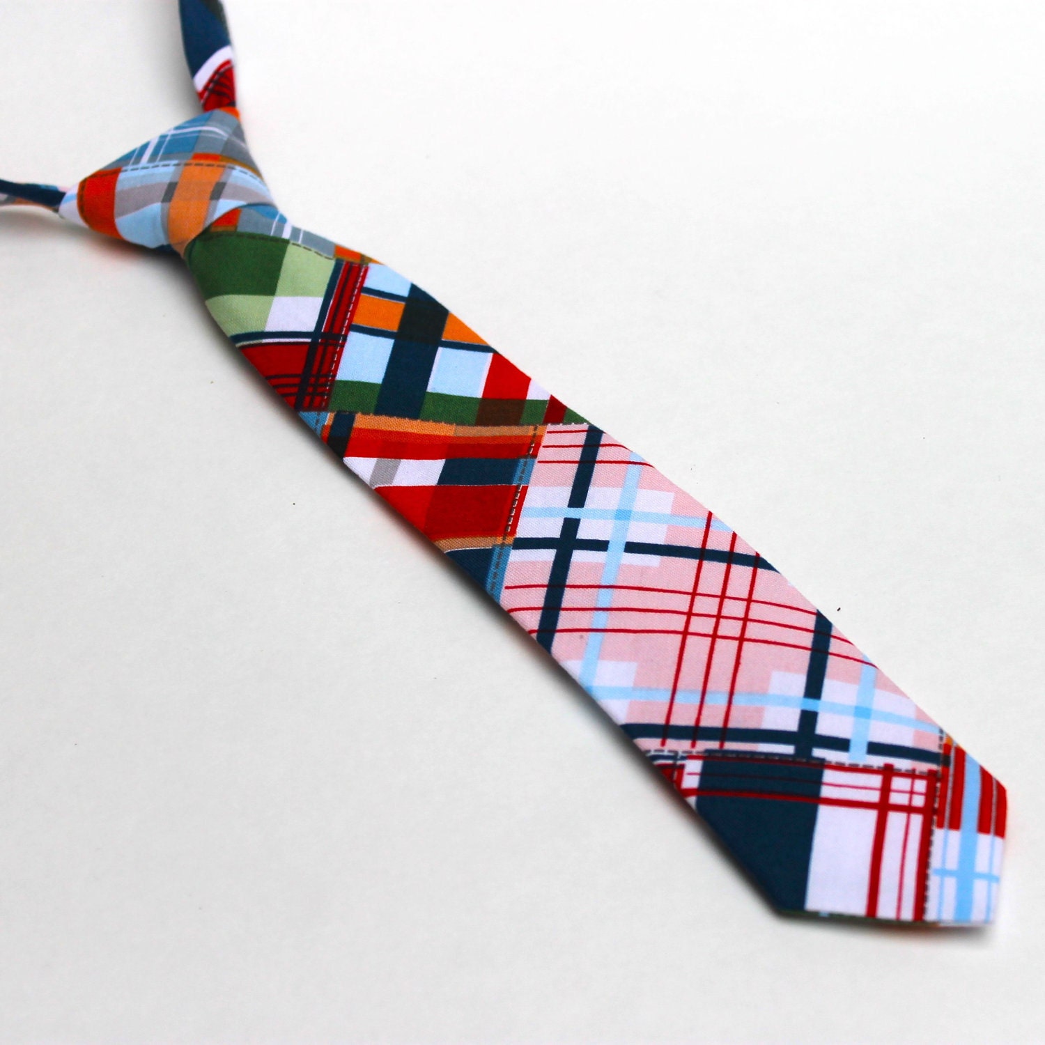 Boy's Tie - Madras Plaid - any size