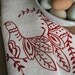 Organic Linen Tea Towels- Set of Two Scandinavian Folk Bird Dish Towels