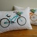 Bicycle Pillow Cover 12x18 inch White Cotton PRINT DESIGN 18