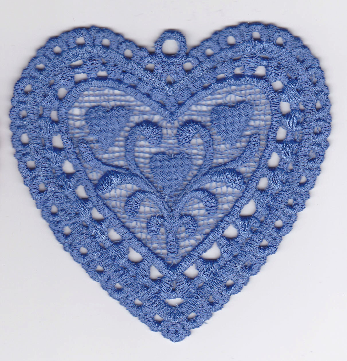Blue Lace Heart Ornament / Sun Catcher
