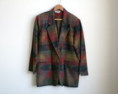 Navajo Jacket -  Blanket Jacket in Geometric Pattern - Oversized Blazer