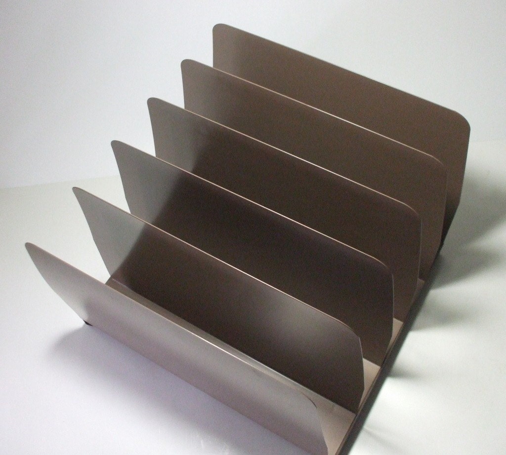 vintage tan metal office file divider