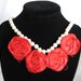 KATYA Necklace - FREE SHIPPING Pearl Strand with Rosettes Bloom