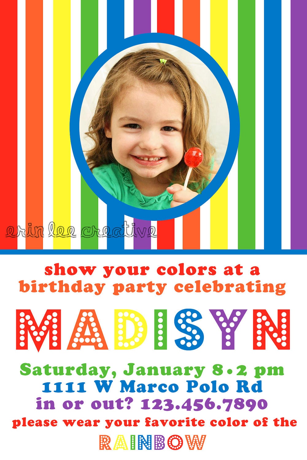 Rainbow Birthday Invitation