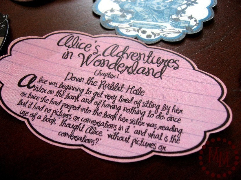 Chic Alice in Wonderland Embellishments (Printable)