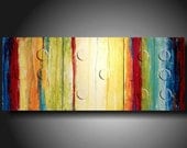 Large Abstract paintings Heavy textured 3 piece 20 X 48 Inches Braille  Jmjartstudio Custom Joy