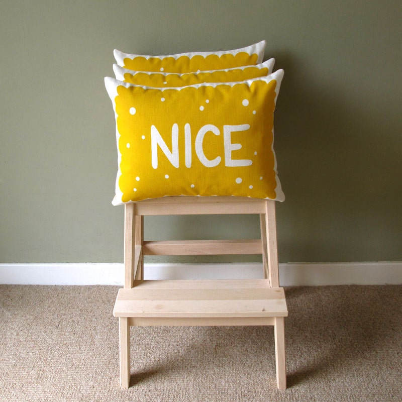 Nice Biscuit Screen Printed Cushion