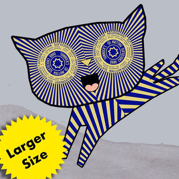 Larger Size Tunnock's Teacake Kitten - Digital Print