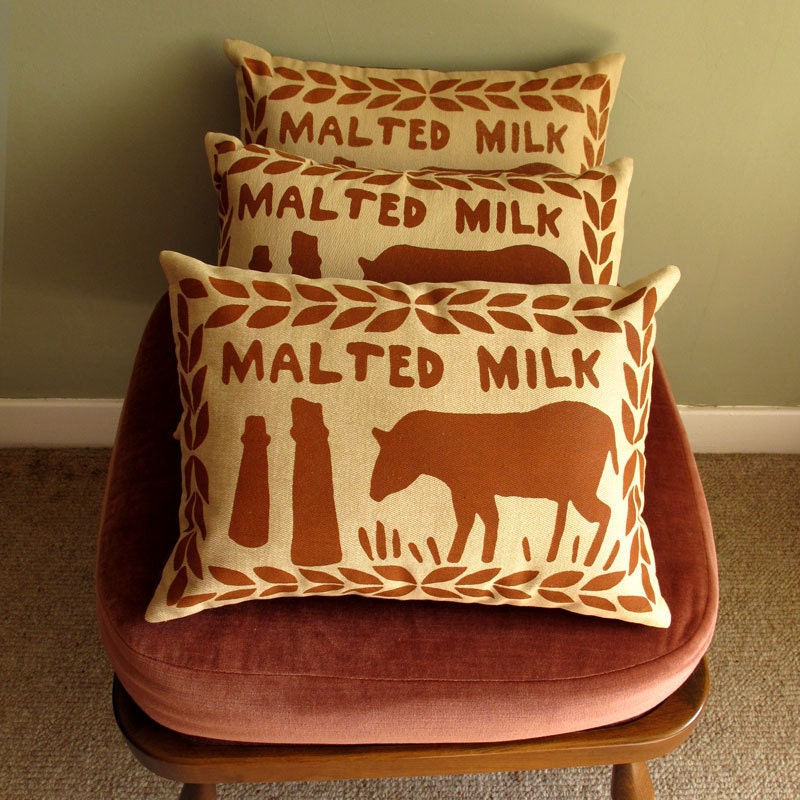 Chocolate Malted Milk Screen Printed Cushion