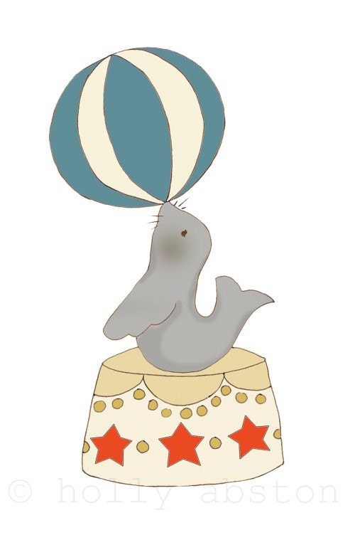 Circus Friends "Seal" Original Art Print