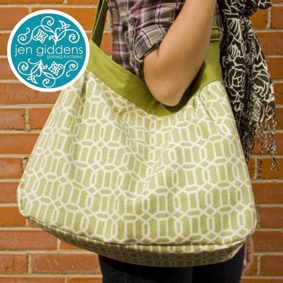 pleated messenger sewing pattern - PDF