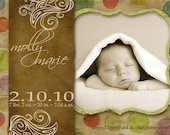 Custom Boy or Girl Birth Baby Announcement  Cards- 4 OPTIONS