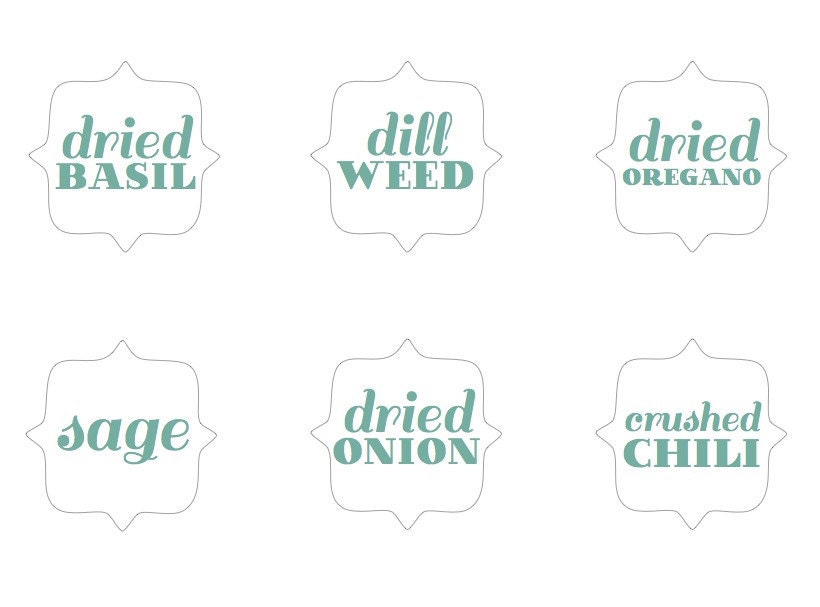 Printable Kitchen Spice Labels - 24 Labels for your Spice Pantry