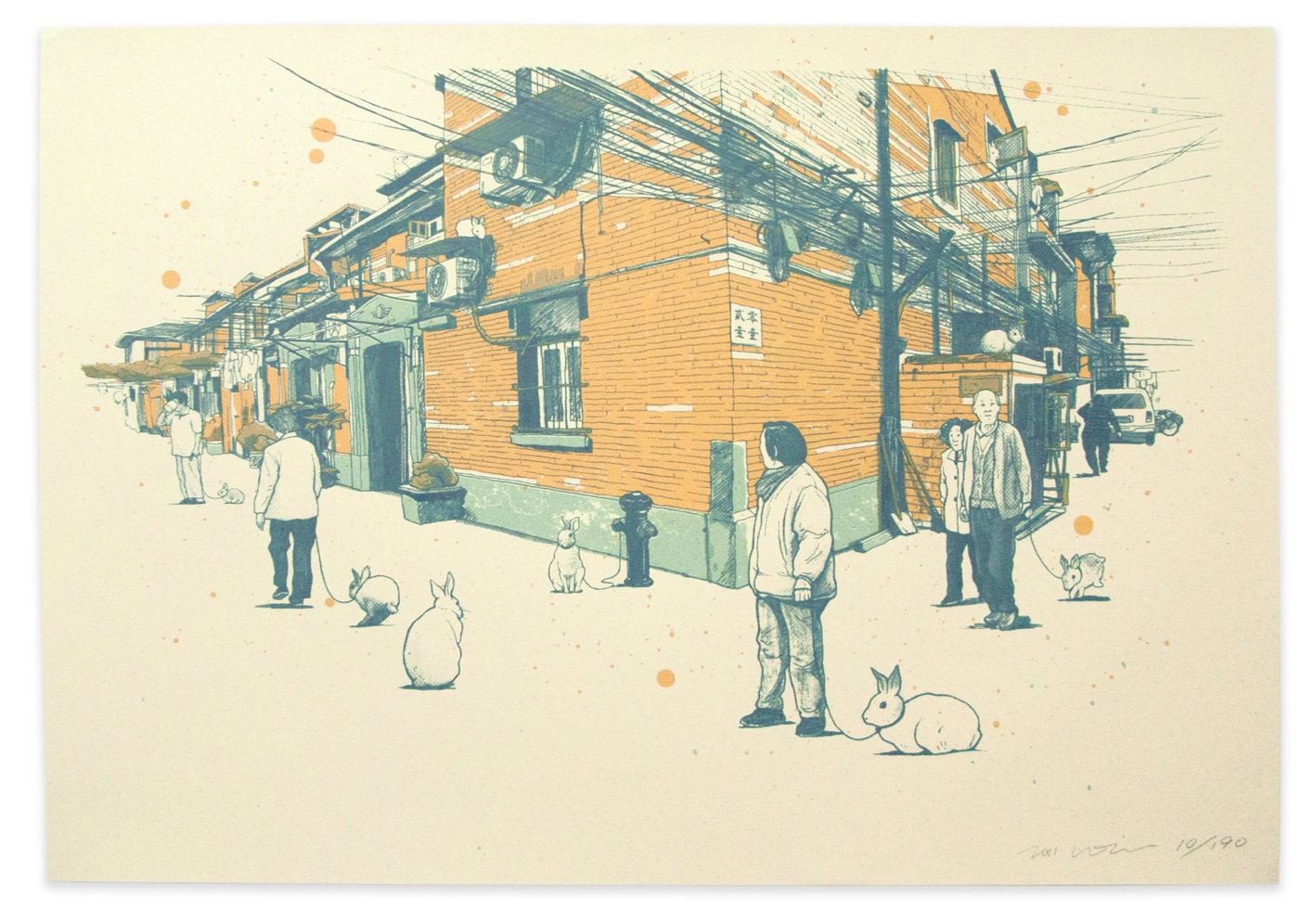 Rabbit Year In Shanghai (Edition II) - Handpull Silk Screen Art Print