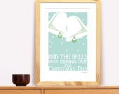 And The Bells Were Ringing Out for Christmas Day  Modern Irish Trad Poster