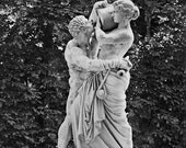 Romantic Europe Classical Statue in Paris Park Classic Black and White photography 8" x 10"  Photo Print