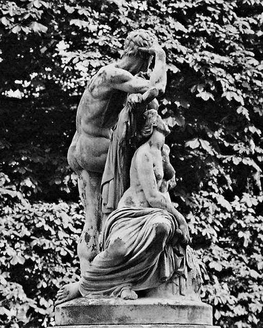 Romantic Europe Classical Statue in Paris Park Classic Black and White Photography  8" x 10" Photo Print