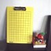 Vintage style retro eco friendly yellow with check clip cut board A4 size