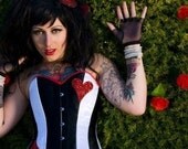 Queen of Hearts steel boned burlesque corset