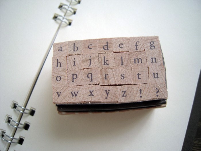 Mini Alphabet Stamp Set - Lowercase (Garamond), for card making, scrapbooking