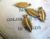 Vintage Brass Leaf Stamping Charm Uncirculated Stock (8)
