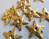 Vintage Brass Star Stamping Charm Uncirculated Stock ( 6)