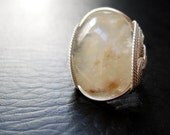 Pineapple Jade Ring, Lemonaide, Yellow Stone, Natural Gemstone, Sterling Silver,  Handmade Rings, Wire Wrapped Jewelry