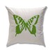 Lawn Green Butterfly Natural Fabric Pillow