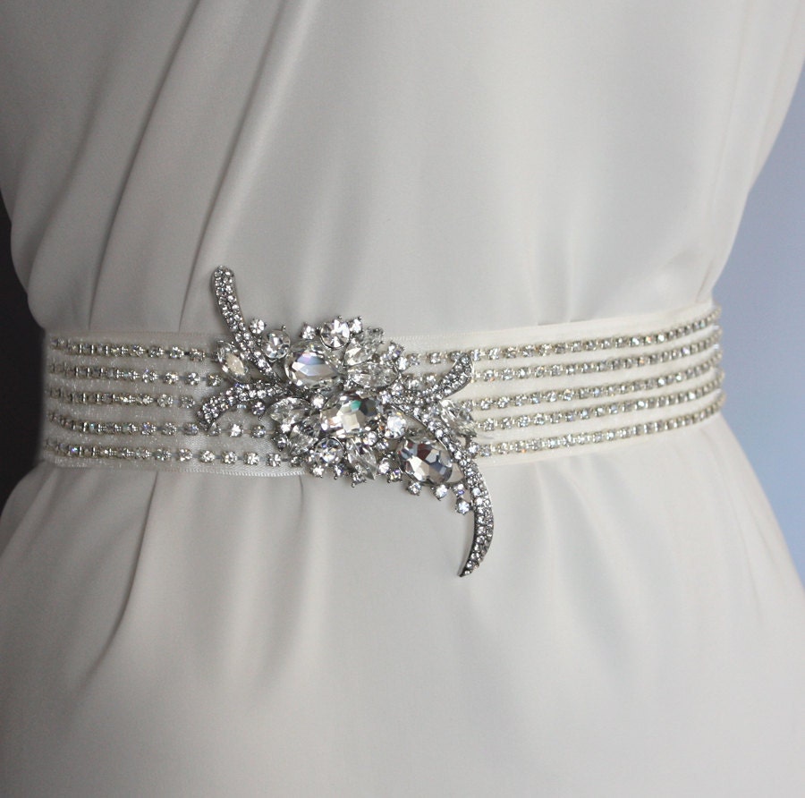 Rhinestone bridal Sash Swarovski Crystal - Alice S37