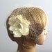 Birdcage veil Vintage inspired Blusher and Detachable Bridal Fascinator Magnolia Wedding Reception - Acelin