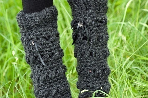 Loopy Leg Warmers Crochet Pattern PDF