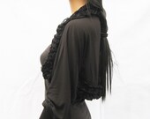 Black Long Sleeves bridal shrug lace bolero jacket wedding bolero RSO-BK