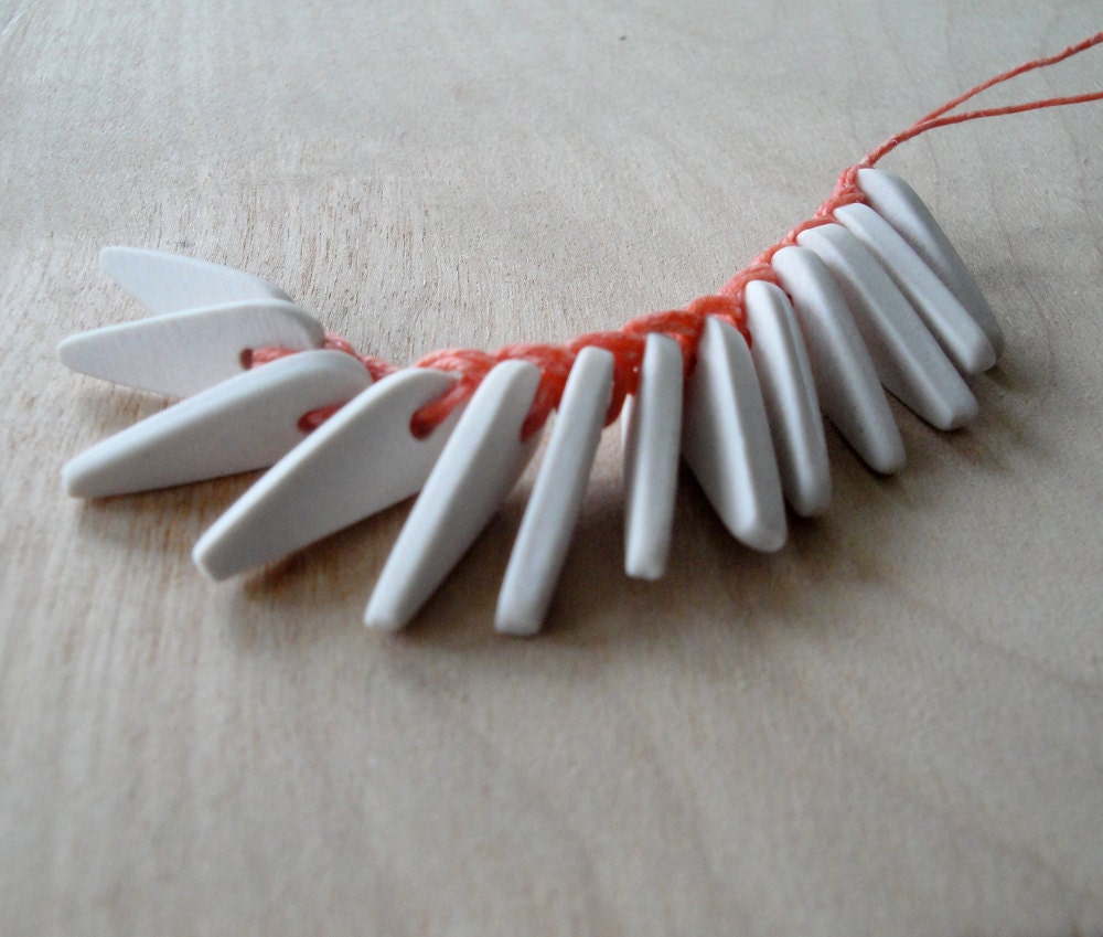 Necklace with Cascading Porcelain Beads