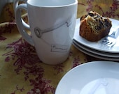 Personalized gift, skeleton key, dishes, dessert set, wedding, anniversary, housewarming gift, plates, mugs