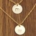 Gold Initial Monogram Disc Charm Necklaces - Layered Custom Personalized 2 Initials