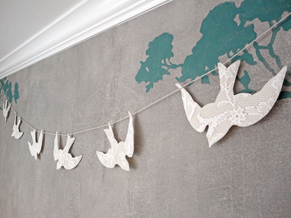 lace birds wedding garland