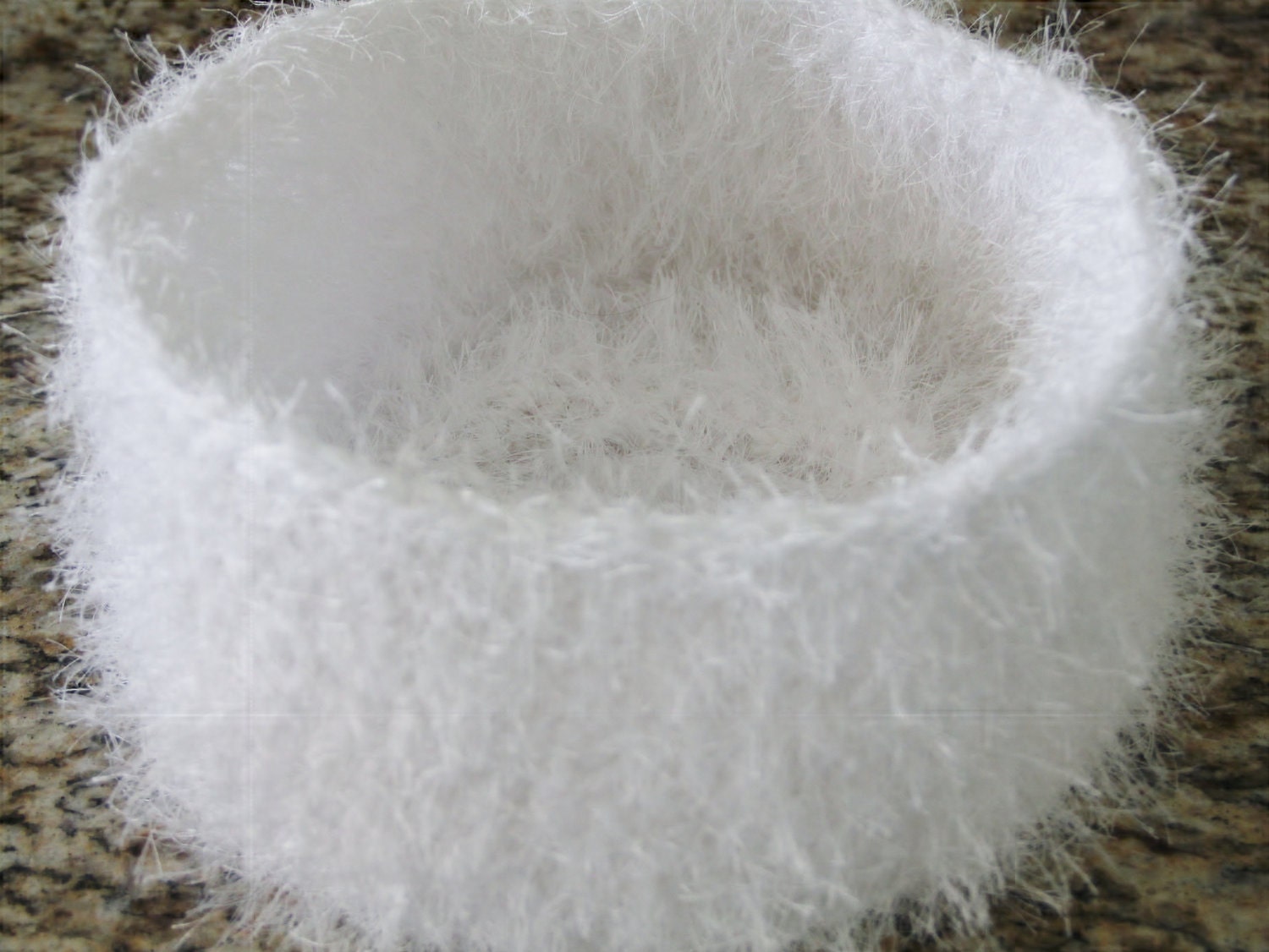 Baby Nest Bowl, Knit Newborn Photography Prop in Snow White