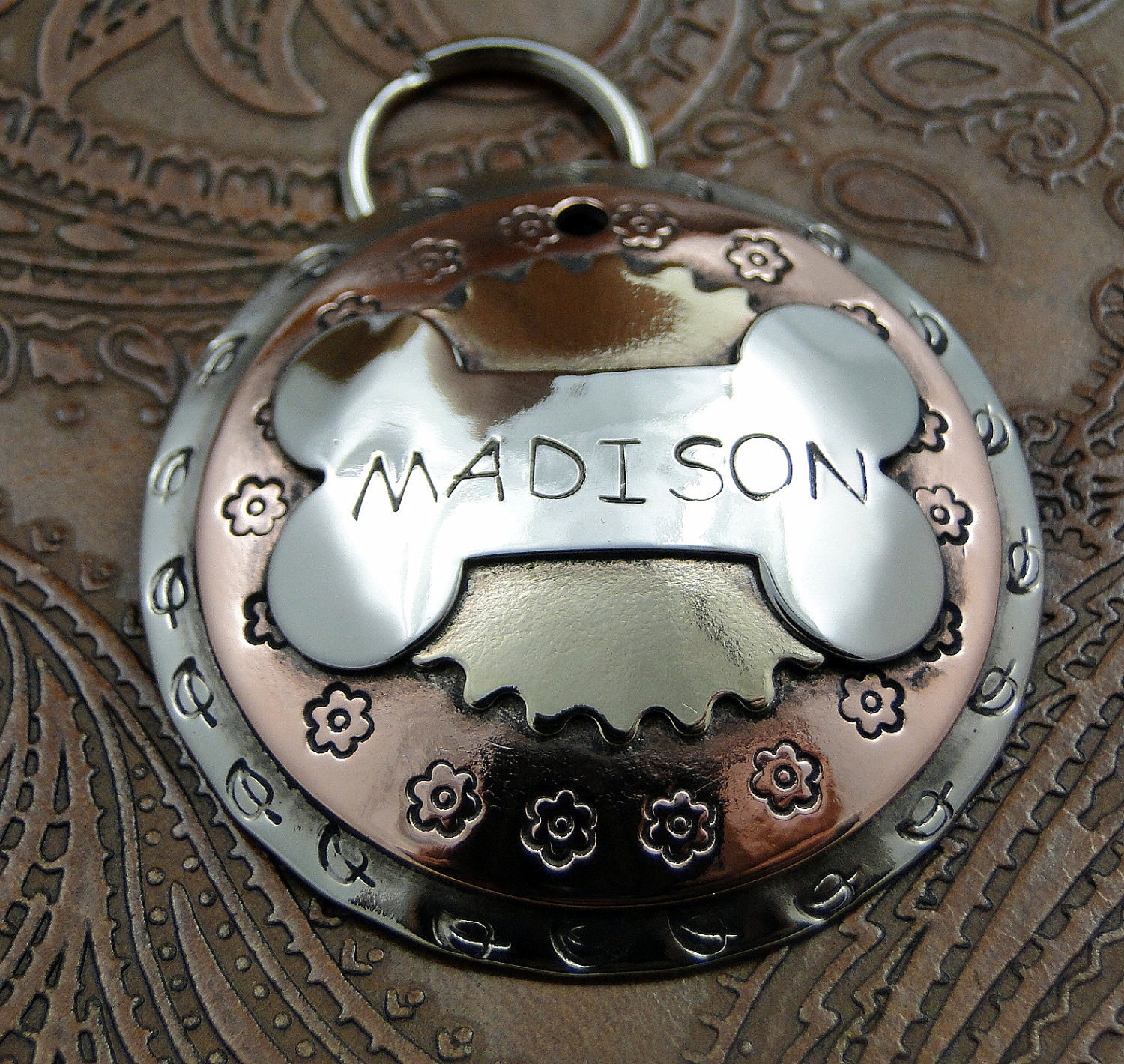 Custom Dog ID Tag Domed Madison