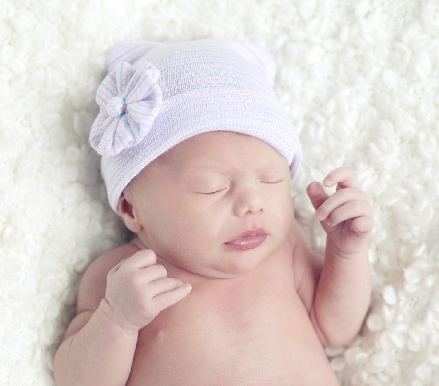 Boutique Hospital Hat-The Genevieve with Poppy