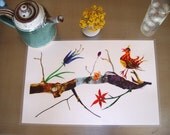Laminated Bird on a Branch Placemat