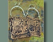 Hoot Hoops, Antiqued Copper and Sterling Silver, ThePurpleLilyDesigns