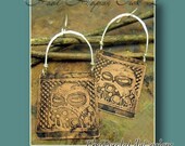 Hoot Hoops - Owl 2, Antiqued Copper and Sterling Silver, ThePurpleLilyDesigns
