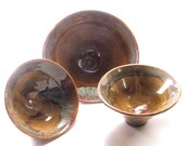 Serving Bowl Set: Drip Glaze Brown and Blue-GreenClearance - 20 percent off