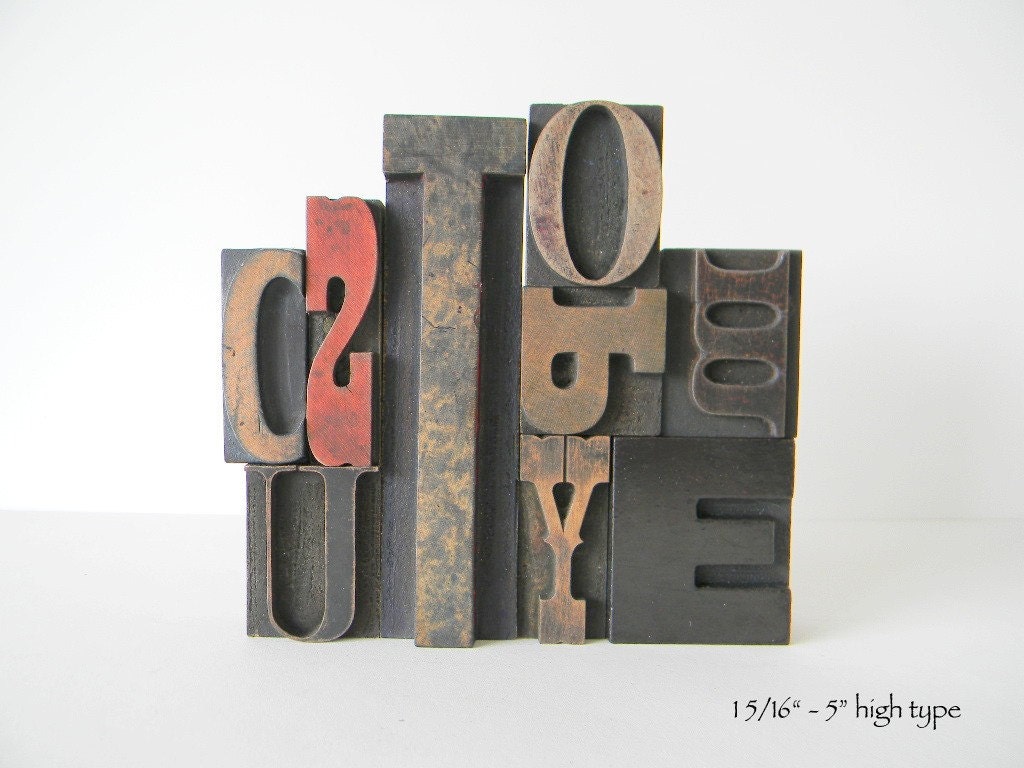 Custom Vintage Wood Type Letter Set DEPOSIT